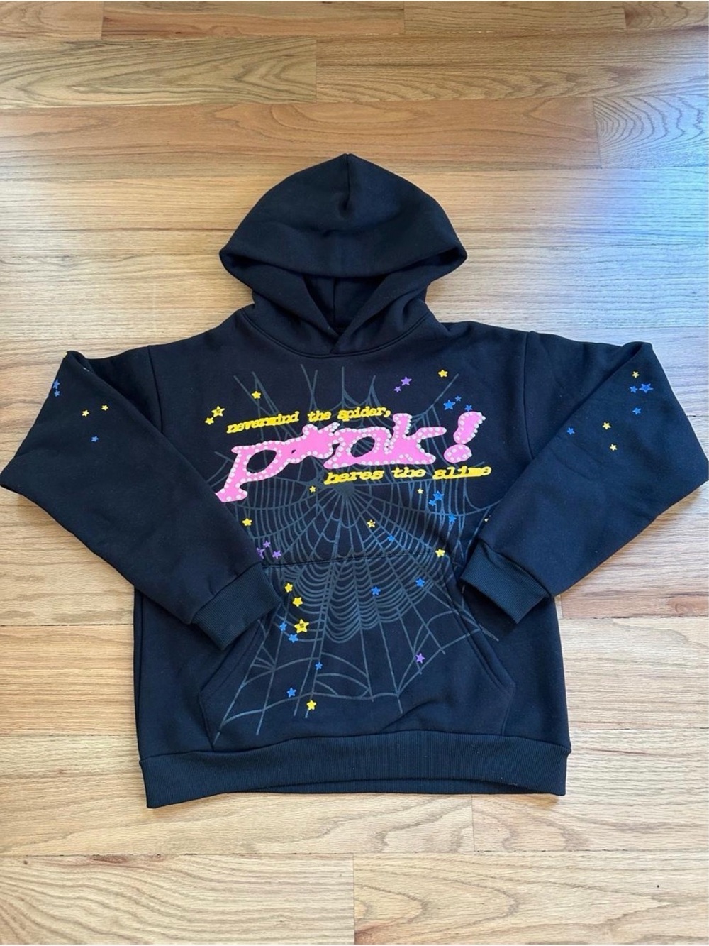 Black Pink Spider Graphic Hoodie